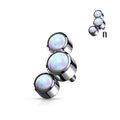 Body Jewelry - Triple Opal Dermal Top 14G