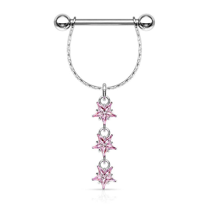 Body Jewelry - Triple Star Drop Nipple Dangle