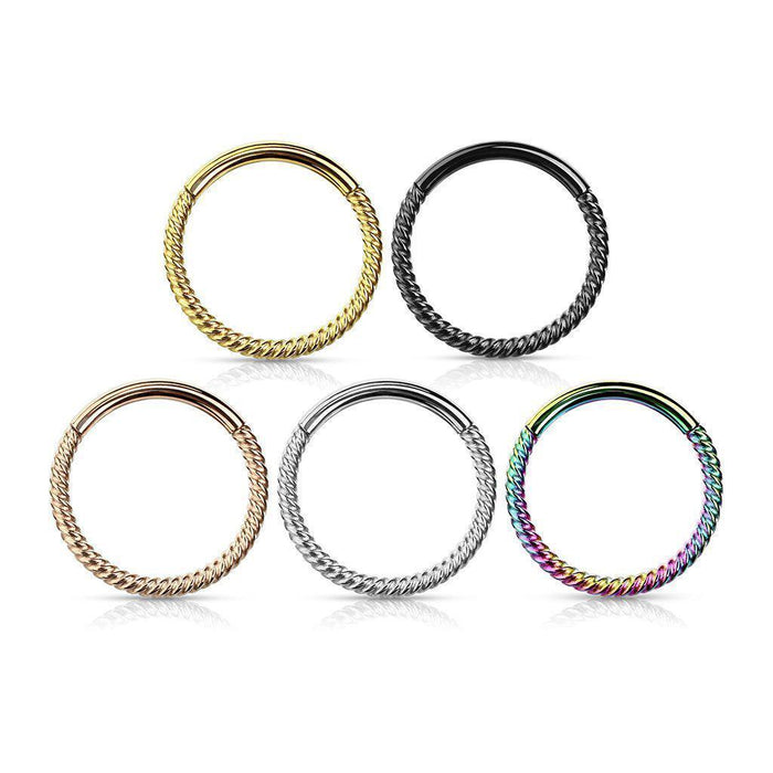 Body Jewelry - Twisted Hinged Ring 18G 16G