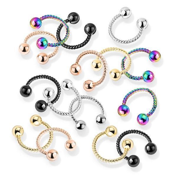 Body Jewelry - Twisted Horseshoe 16G 14G