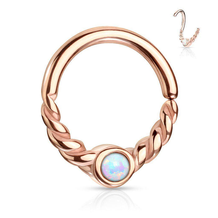 Body Jewelry - Twisted Opal Twist Ring 18G 16G