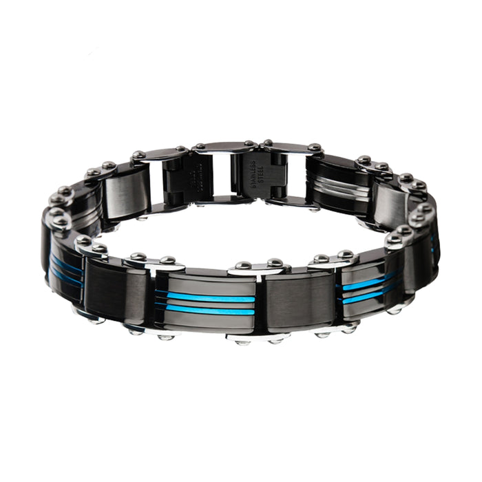 Two Tone Black/Blue Reversible Bracelet