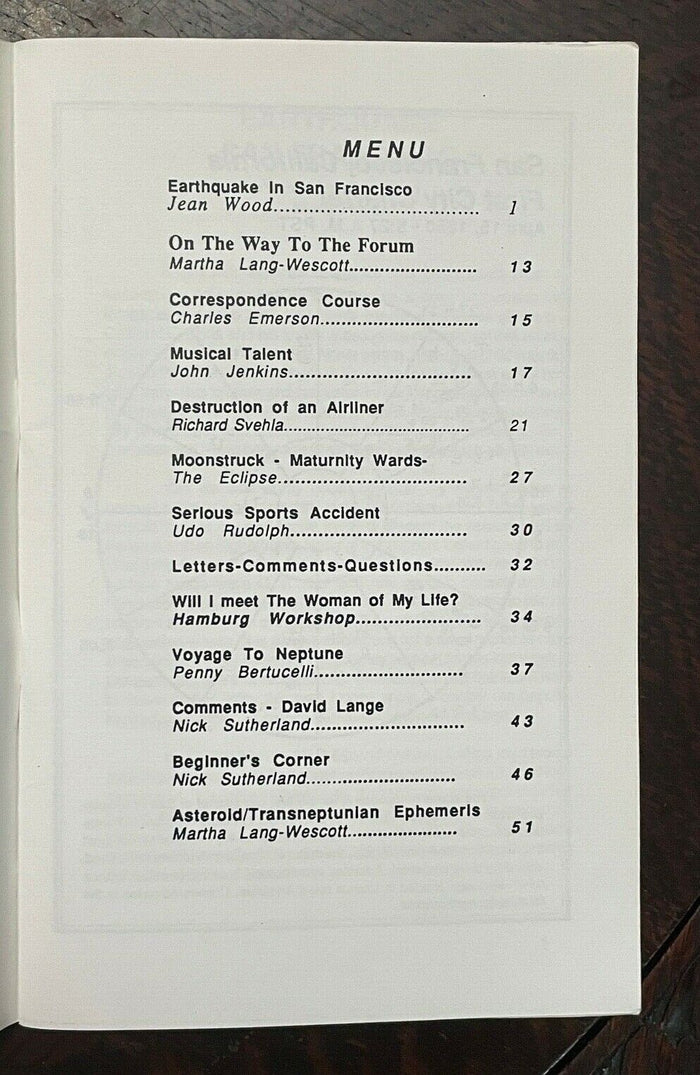 URANIAN FORUM MAGAZINE - 1989 - ASTROLOGY CURRENT EVENTS DIVINATION PROPHECY