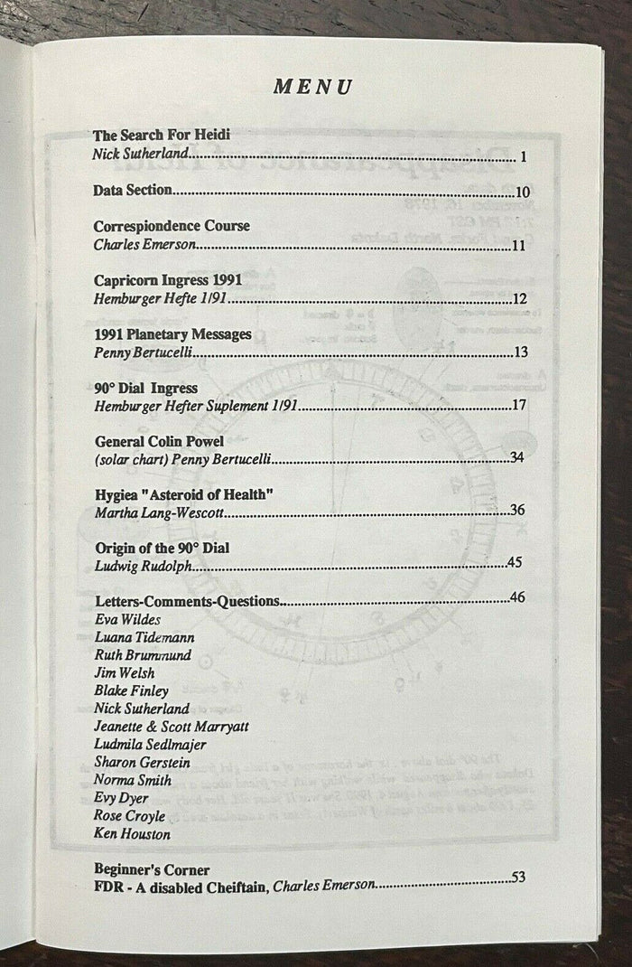 URANIAN FORUM MAGAZINE - Jan 1991 - ASTROLOGY CURRENT EVENTS DIVINATION PROPHECY