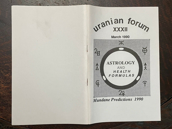 URANIAN FORUM MAGAZINE - March 1990 ASTROLOGY CURRENT EVENTS DIVINATION PROPHECY