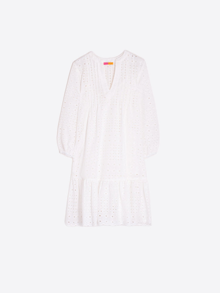 Vilagallo Taylor Sangallo Dress in White - Mildred Hoit