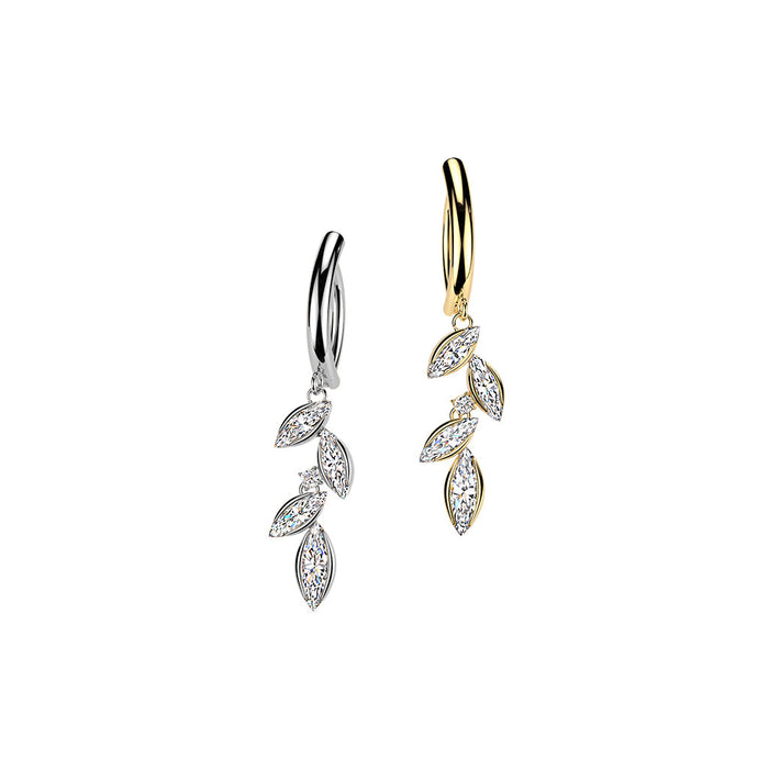 Vine Dangle Hinged Belly Bar 14G