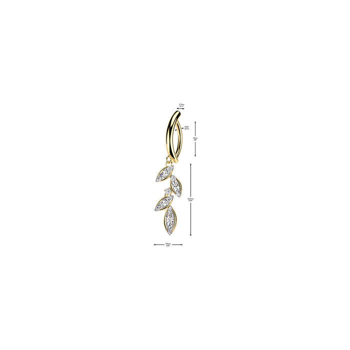 Vine Dangle Hinged Belly Bar 14G