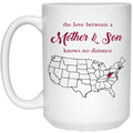 West Virginia Connecticut The Love Between Mother And Son Mug - Mug Teezalo
