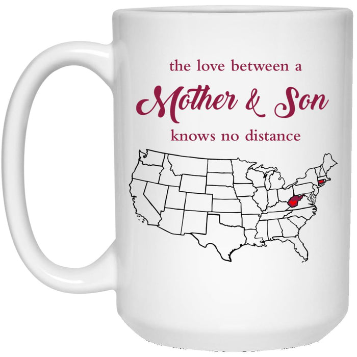 West Virginia Connecticut The Love Between Mother And Son Mug - Mug Teezalo
