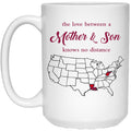 West Virginia Louisiana The Love Between Mother And Son Mug - Mug Teezalo