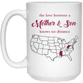 West Virginia Mississippi The Love Between Mother And Son Mug - Mug Teezalo