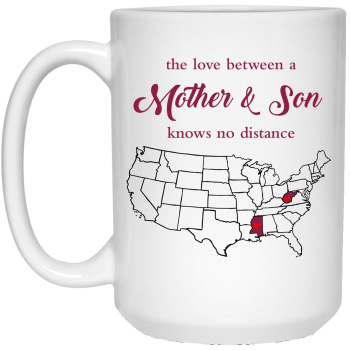 West Virginia Mississippi The Love Between Mother And Son Mug - Mug Teezalo