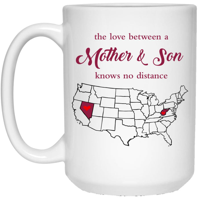 West Virginia Nevada The Love Between Mother And Son Mug - Mug Teezalo