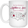West Virginia Utah The Love Between Mother And Son Mug - Mug Teezalo