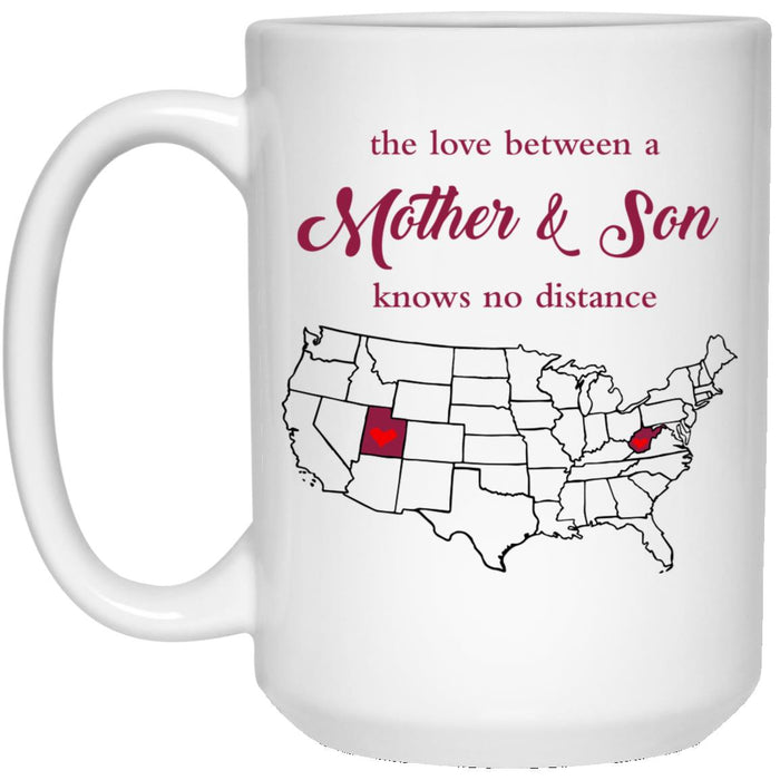 West Virginia Utah The Love Between Mother And Son Mug - Mug Teezalo