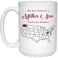 West Virginia Washington The Love Between Mother And Son Mug - Mug Teezalo