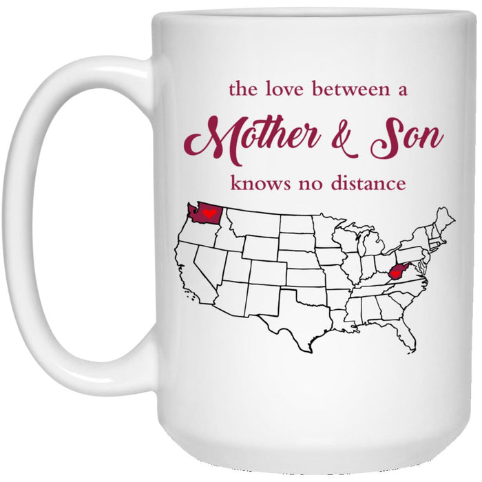 West Virginia Washington The Love Between Mother And Son Mug - Mug Teezalo