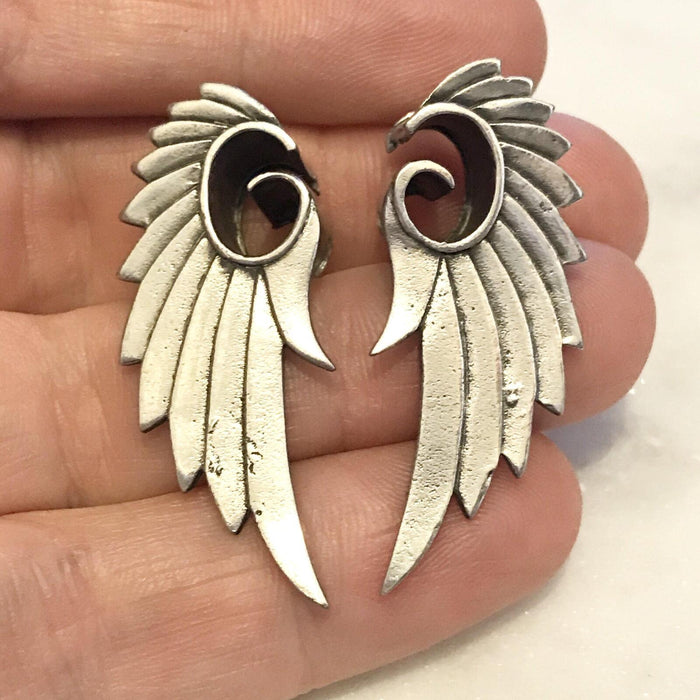 Body Jewelry - White Brass Angel Wing PAIR 10mm-16mm