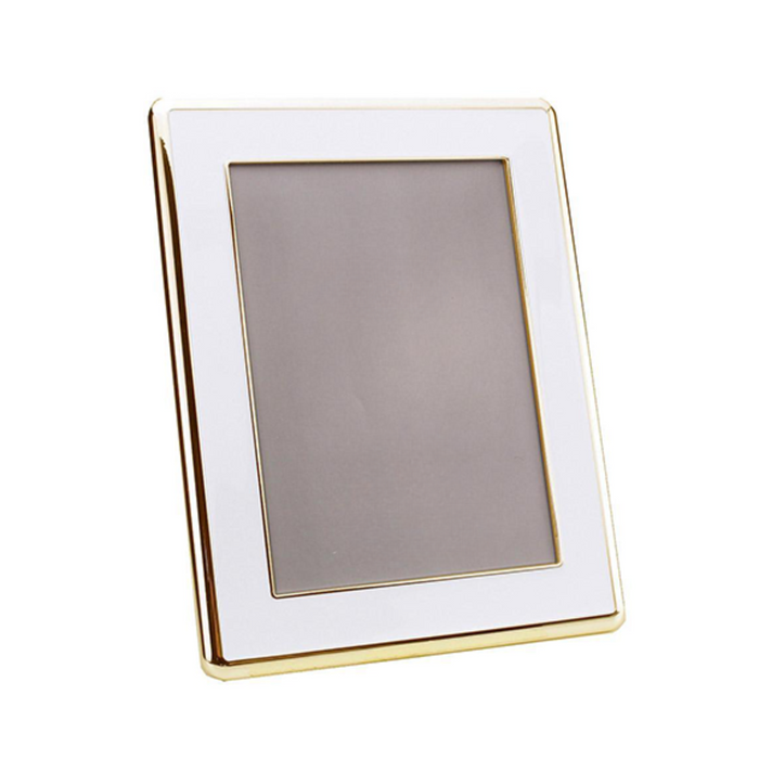 White Enamel & Gold Curve Frame