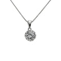 White Silver Round Cz Drop Pendant