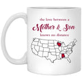 Wisconsin Alabama The Love Between Mother And Son Mug - Mug Teezalo