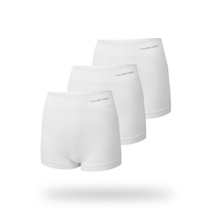 Women’s Running Boy Shorts – White (3-Pack)