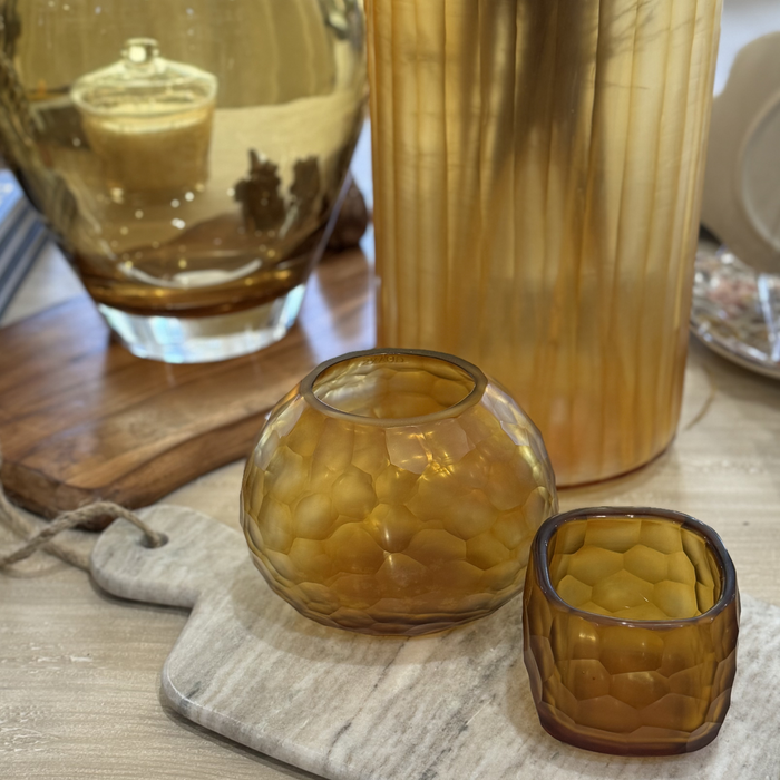 Yava Tealight / Bud Vase - Clear / Gold