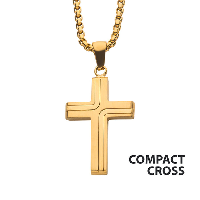 Yellow Gold Plated Cross Drop Pendant