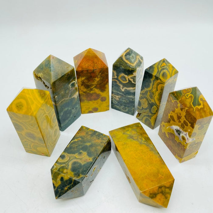 Yellow Ocean Jasper Four-Sided Tower Points Wholesale -Wholesale Crystals