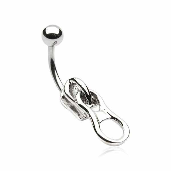 Body Jewelry - Zipper Belly Bar 14G